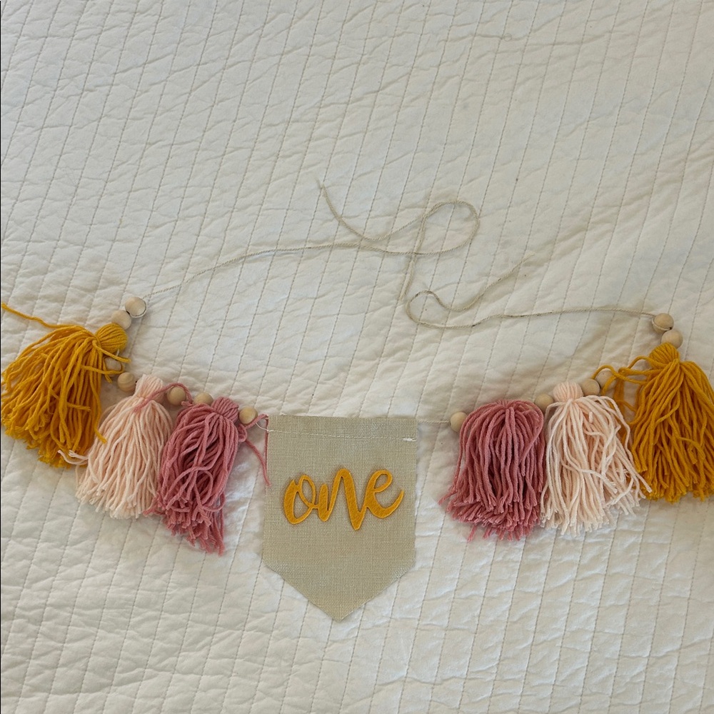 Pink and Yellow First Birthday Decor Set - Picture 4 of 4